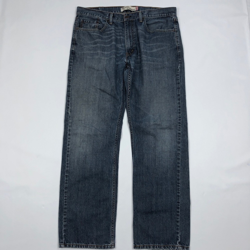 Levis 559 Relaxed Straight Jeans Mens 38x32 Dark Wash Blue Denim 5 Pocket Pants